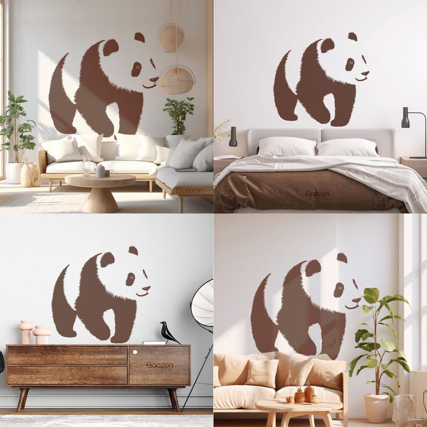 Baby Panda Asian Bear Animal Zoo Fine Carving Stickers Can Modify And Add Information