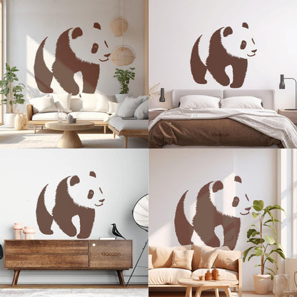 Baby Panda Asian Bear Animal Zoo Fine Carving Stickers Can Modify And Add Information
