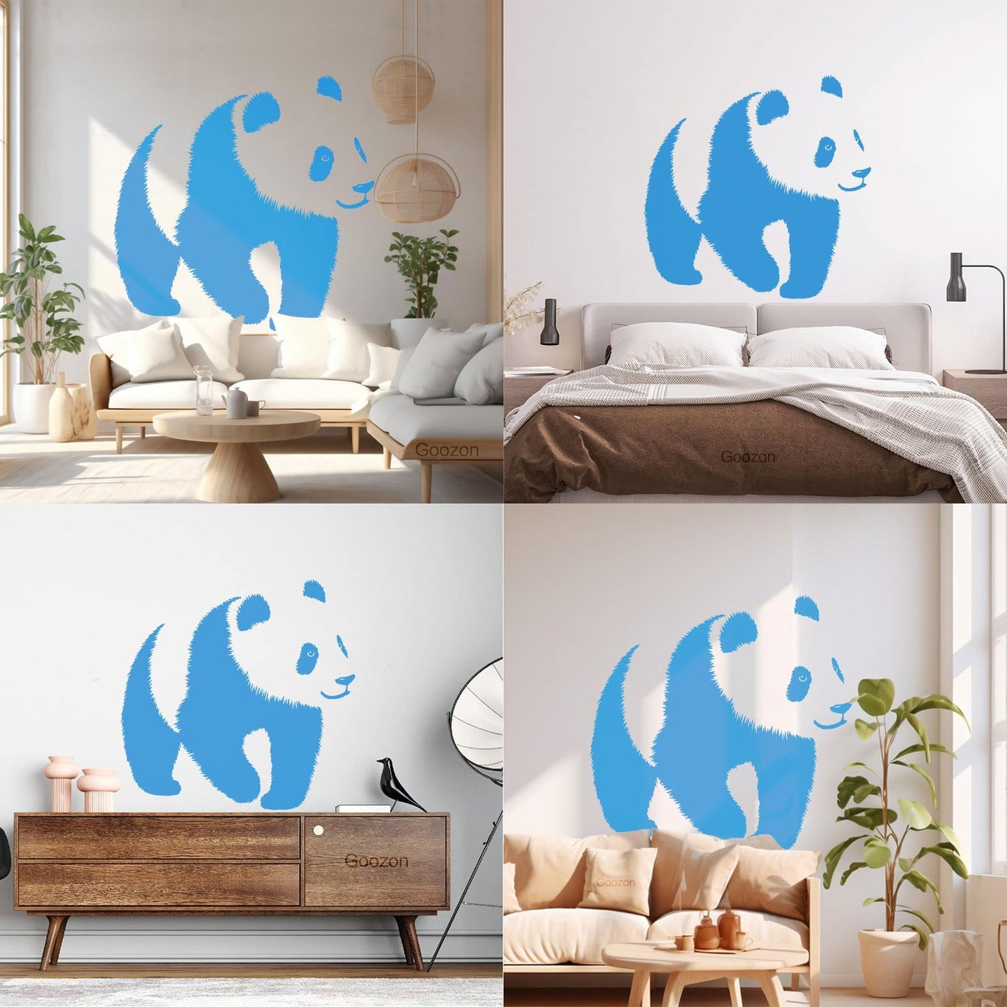 Baby Panda Asian Bear Animal Zoo Fine Carving Stickers Can Modify And Add Information