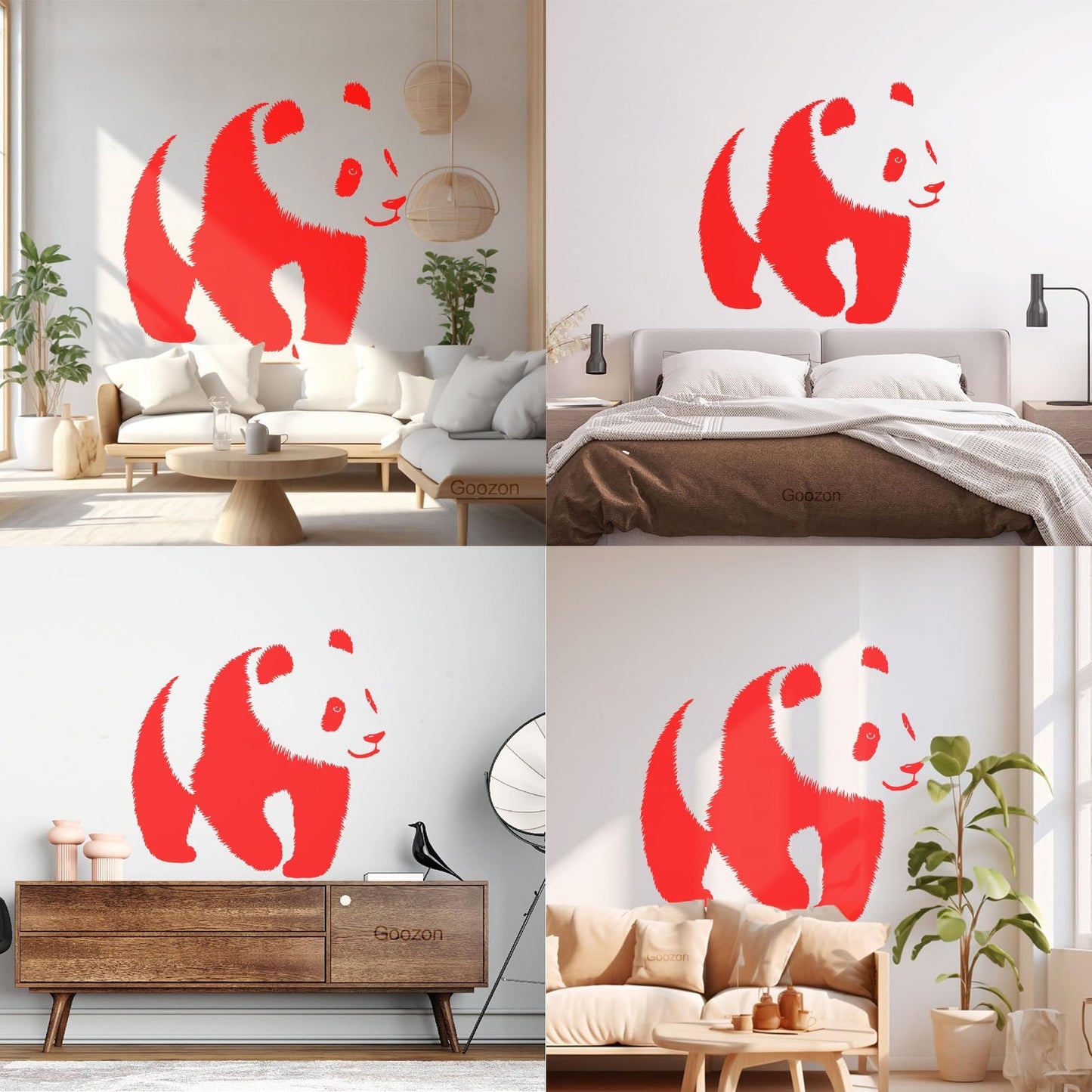 Baby Panda Asian Bear Animal Zoo Fine Carving Stickers Can Modify And Add Information