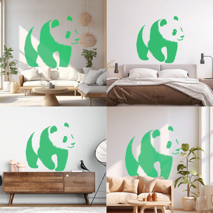 Baby Panda Asian Bear Animal Zoo Fine Carving Stickers Can Modify And Add Information