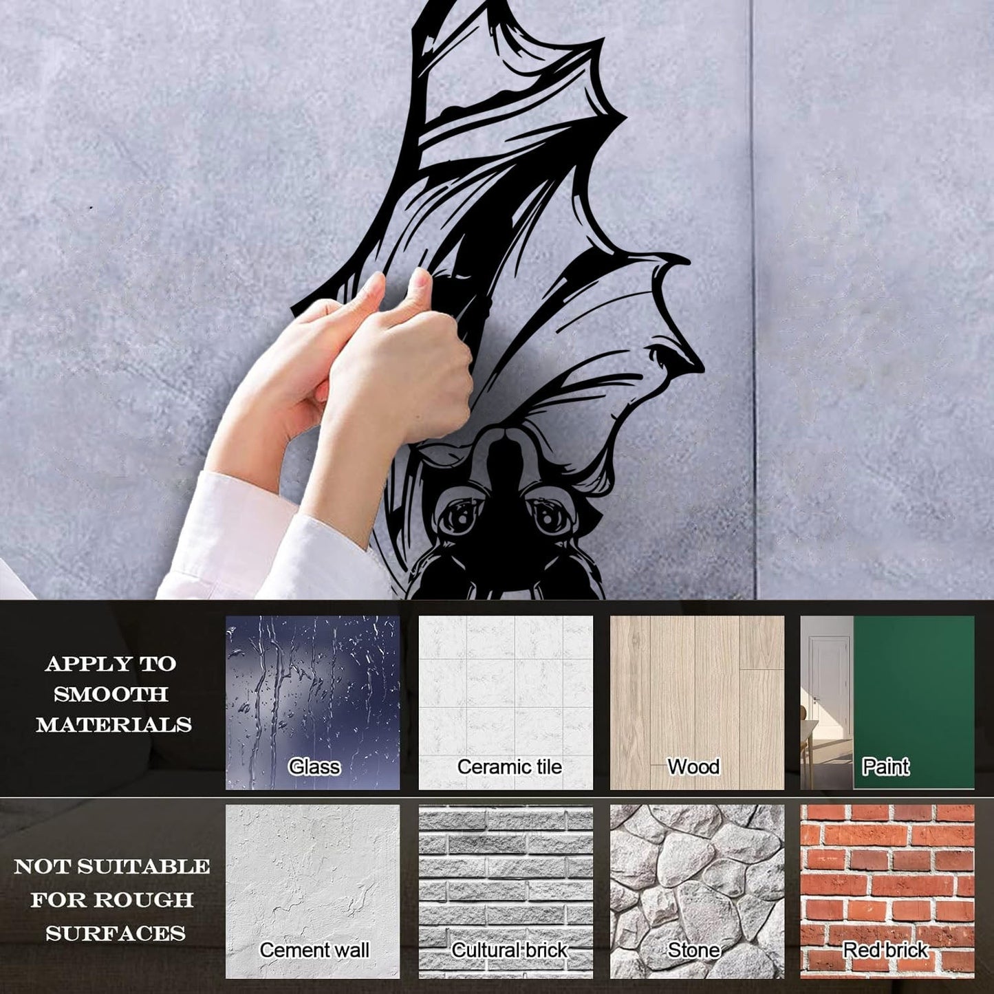 Bat Flittermouse Wings Animal Pet Shop Zoo Wall Decals Pvc Store Decoration