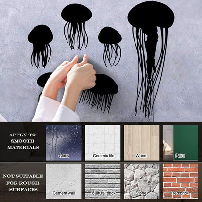 Bathroom Jellyfish Nautical Animals Beach Style Wall Decals Do Not Damage The Wall Surface