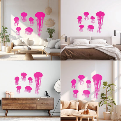 Bathroom Jellyfish Nautical Animals Beach Style Wall Decals Do Not Damage The Wall Surface