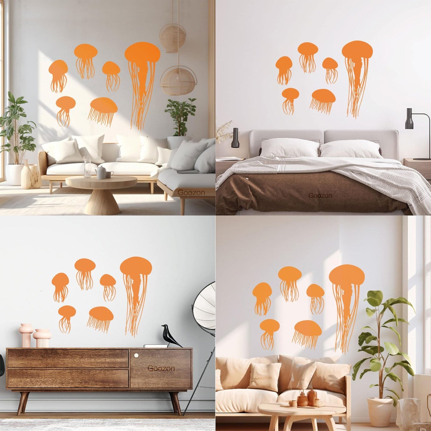 Bathroom Jellyfish Nautical Animals Beach Style Wall Decals Do Not Damage The Wall Surface