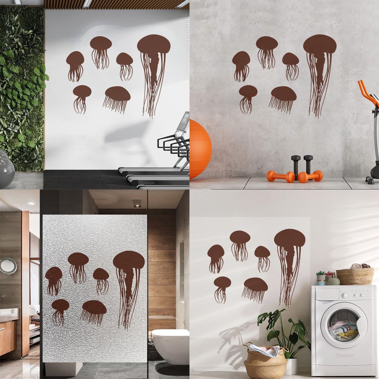 Bathroom Jellyfish Nautical Animals Beach Style Wall Decals Do Not Damage The Wall Surface
