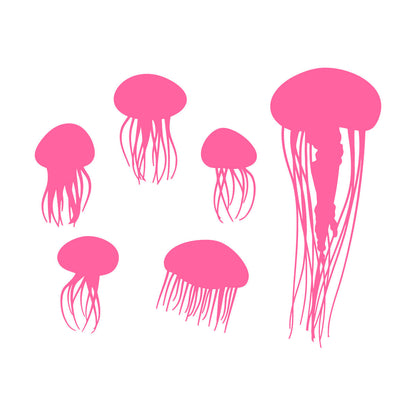 Bathroom Jellyfish Nautical Animals Beach Style Wall Decals Do Not Damage The Wall Surface