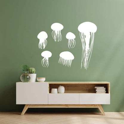 Bathroom Jellyfish Nautical Animals Beach Style Wall Decals Do Not Damage The Wall Surface