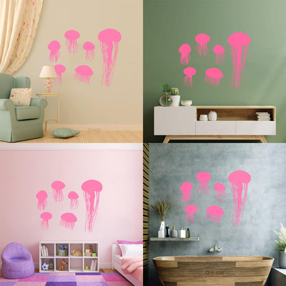 Bathroom Jellyfish Nautical Animals Beach Style Wall Decals Do Not Damage The Wall Surface