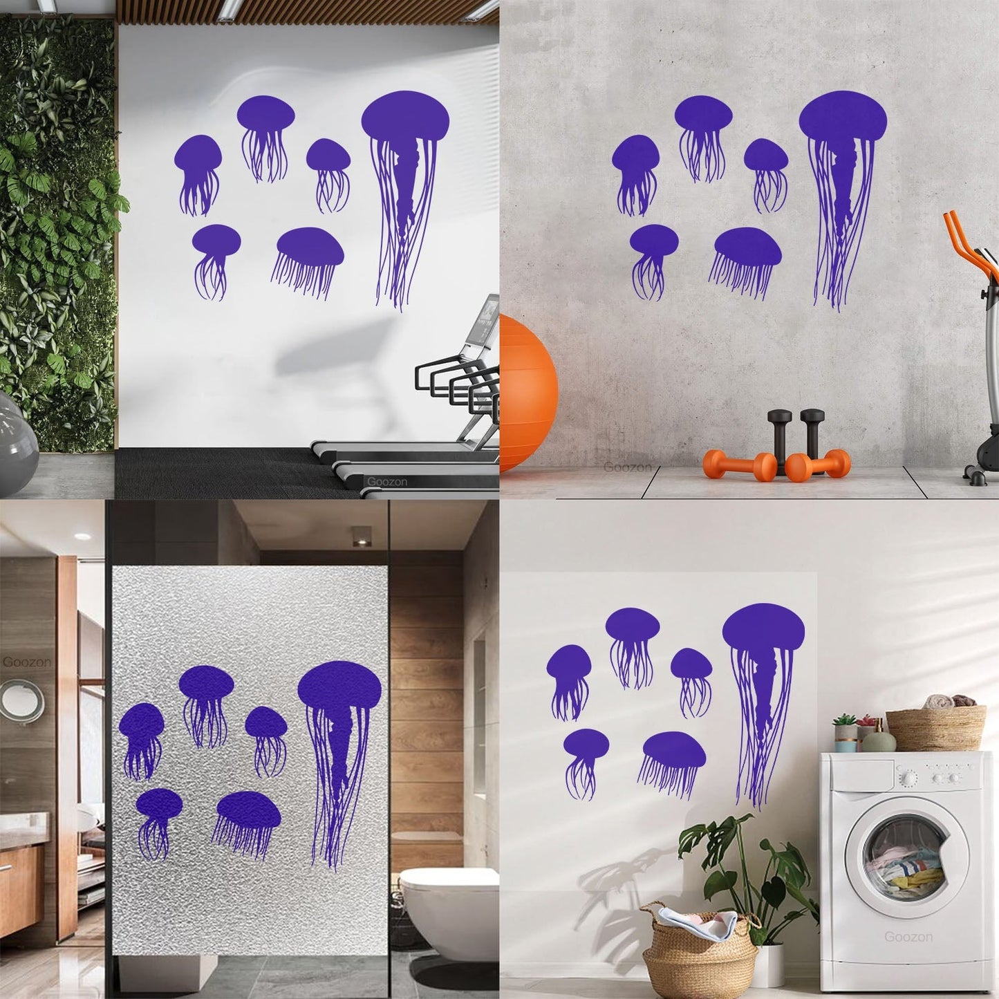Bathroom Jellyfish Nautical Animals Beach Style Wall Decals Do Not Damage The Wall Surface