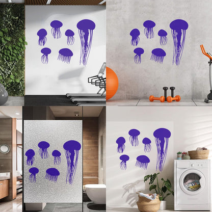 Bathroom Jellyfish Nautical Animals Beach Style Wall Decals Do Not Damage The Wall Surface