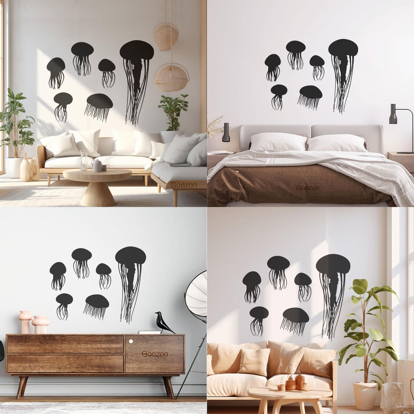 Bathroom Jellyfish Nautical Animals Beach Style Wall Decals Do Not Damage The Wall Surface