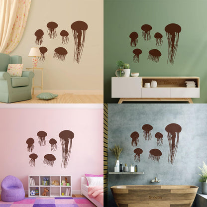 Bathroom Jellyfish Nautical Animals Beach Style Wall Decals Do Not Damage The Wall Surface