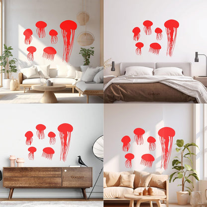Bathroom Jellyfish Nautical Animals Beach Style Wall Decals Do Not Damage The Wall Surface