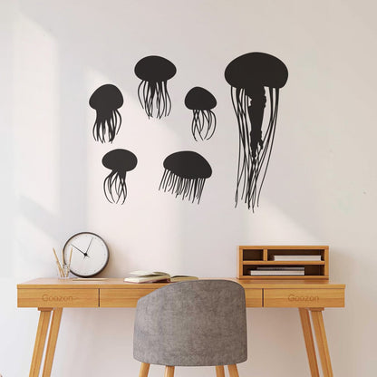 Bathroom Jellyfish Nautical Animals Beach Style Wall Decals Do Not Damage The Wall Surface