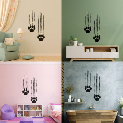 Bear Footprints Paws Predator Animal Claws Wall Stickers It Won'T Fall Off