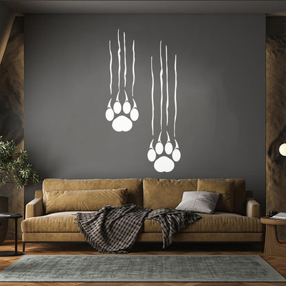 Bear Footprints Paws Predator Animal Claws Wall Stickers It Won'T Fall Off