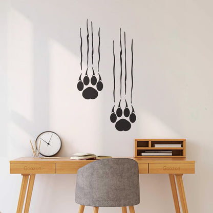 Bear Footprints Paws Predator Animal Claws Wall Stickers It Won'T Fall Off