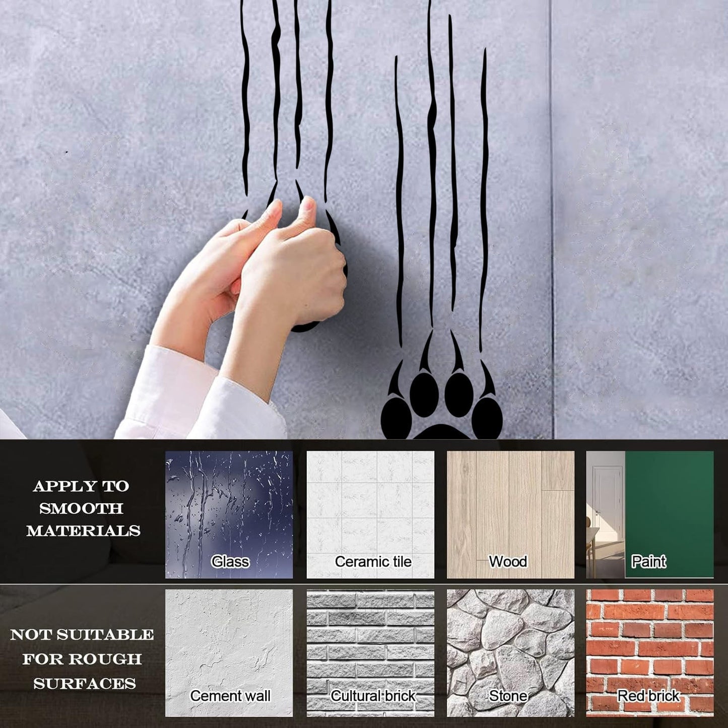 Bear Footprints Paws Predator Animal Claws Wall Stickers It Won'T Fall Off