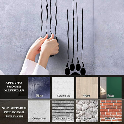 Bear Footprints Paws Predator Animal Claws Wall Stickers It Won'T Fall Off