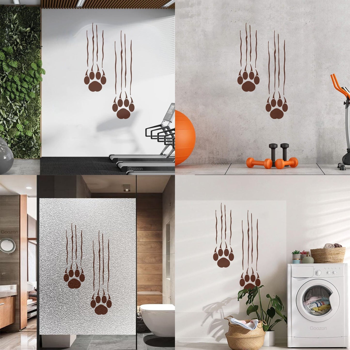 Bear Footprints Paws Predator Animal Claws Wall Stickers It Won'T Fall Off