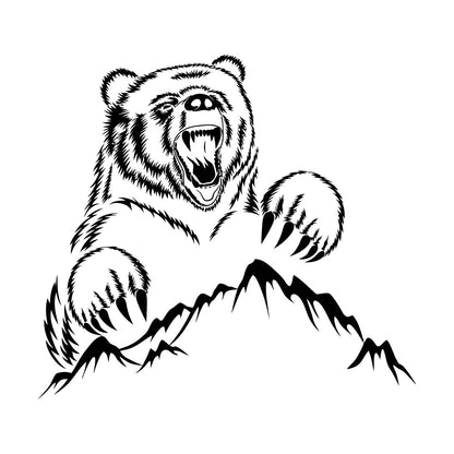 Fine Carving Decals Bear Grizzly Animal Urban Animal Mountains Personalized Customization