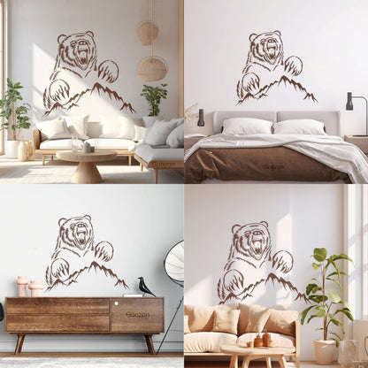 Fine Carving Decals Bear Grizzly Animal Urban Animal Mountains Personalized Customization