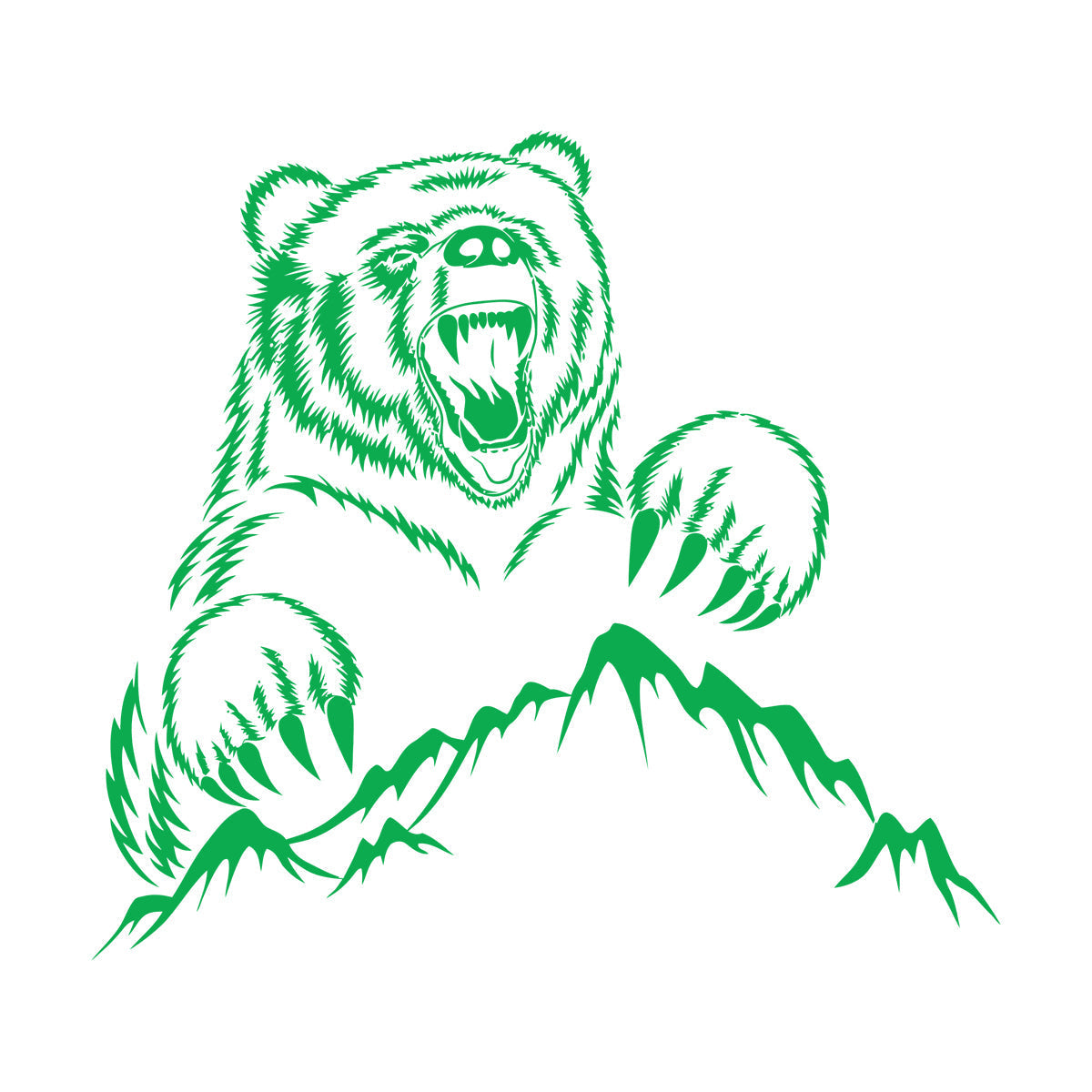 Fine Carving Decals Bear Grizzly Animal Urban Animal Mountains Personalized Customization
