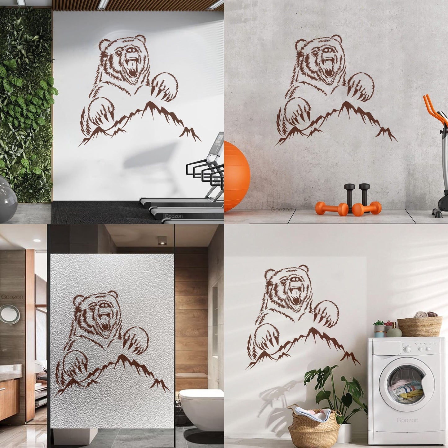 Fine Carving Decals Bear Grizzly Animal Urban Animal Mountains Personalized Customization