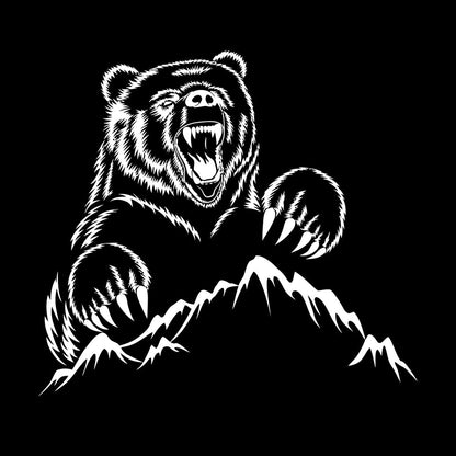 Fine Carving Decals Bear Grizzly Animal Urban Animal Mountains Personalized Customization