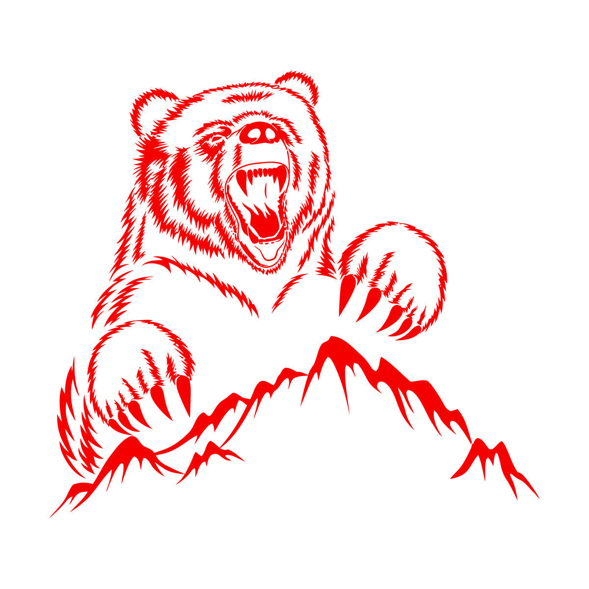 Fine Carving Decals Bear Grizzly Animal Urban Animal Mountains Personalized Customization