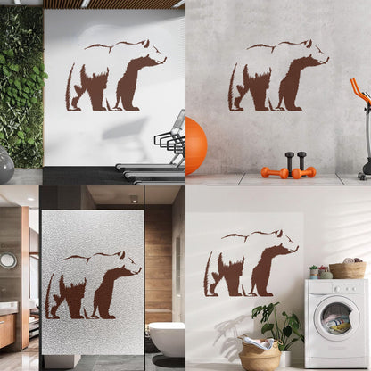 Vinyl Art Sticker Bear Grizzly Wild Animal Urban Animal Can Modify And Add Information