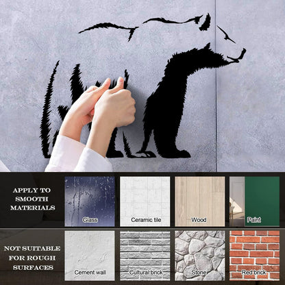 Vinyl Art Sticker Bear Grizzly Wild Animal Urban Animal Can Modify And Add Information