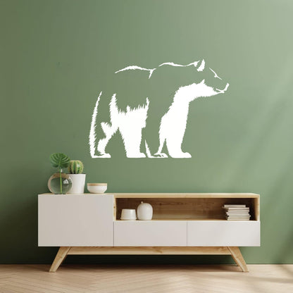 Vinyl Art Sticker Bear Grizzly Wild Animal Urban Animal Can Modify And Add Information