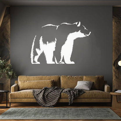 Vinyl Art Sticker Bear Grizzly Wild Animal Urban Animal Can Modify And Add Information