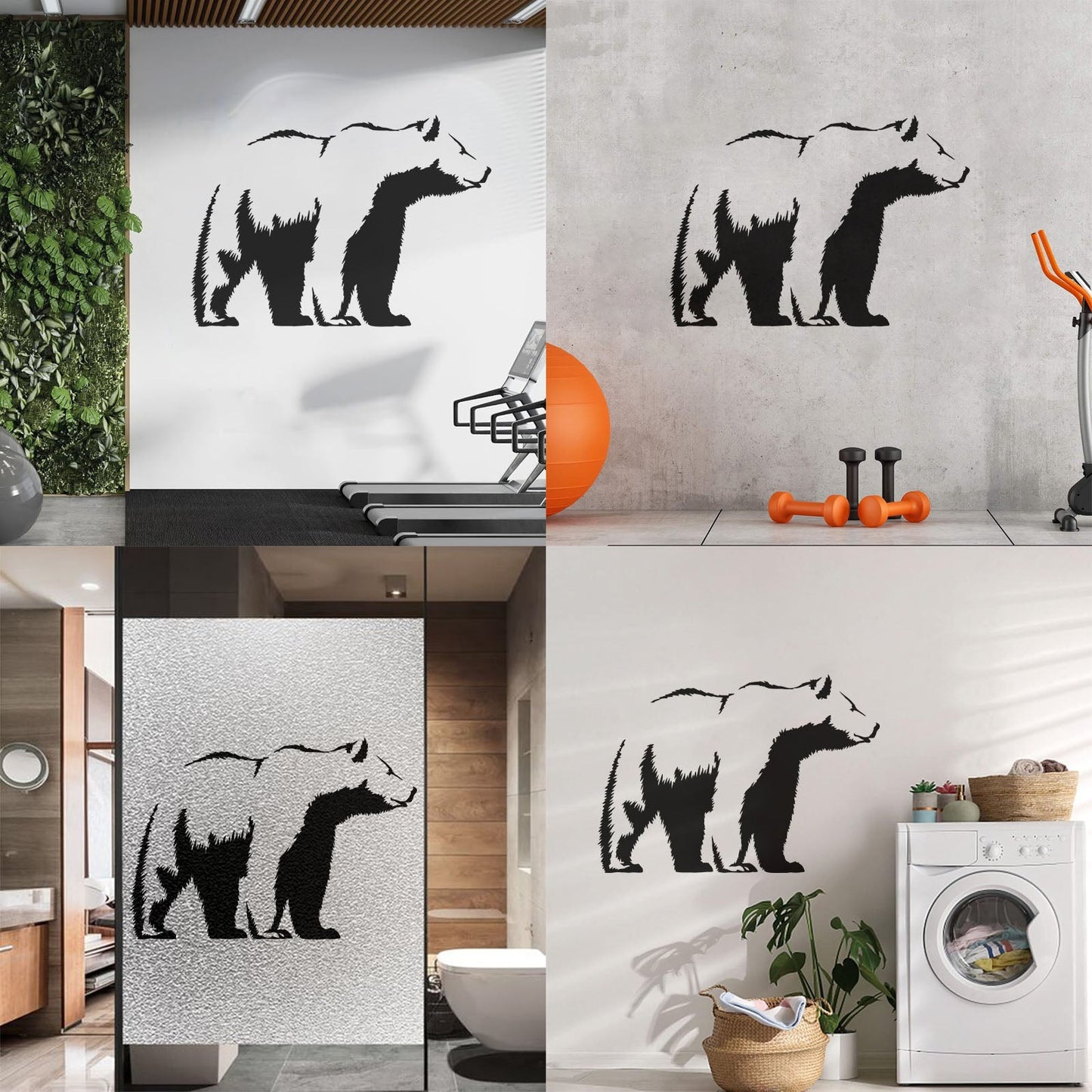 Vinyl Art Sticker Bear Grizzly Wild Animal Urban Animal Can Modify And Add Information