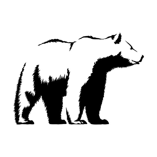 Vinyl Art Sticker Bear Grizzly Wild Animal Urban Animal Can Modify And Add Information
