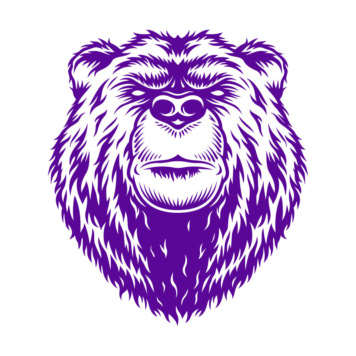 Engraving Stickers Bear Head Aggressive Wild Animal Predator Art Decoration