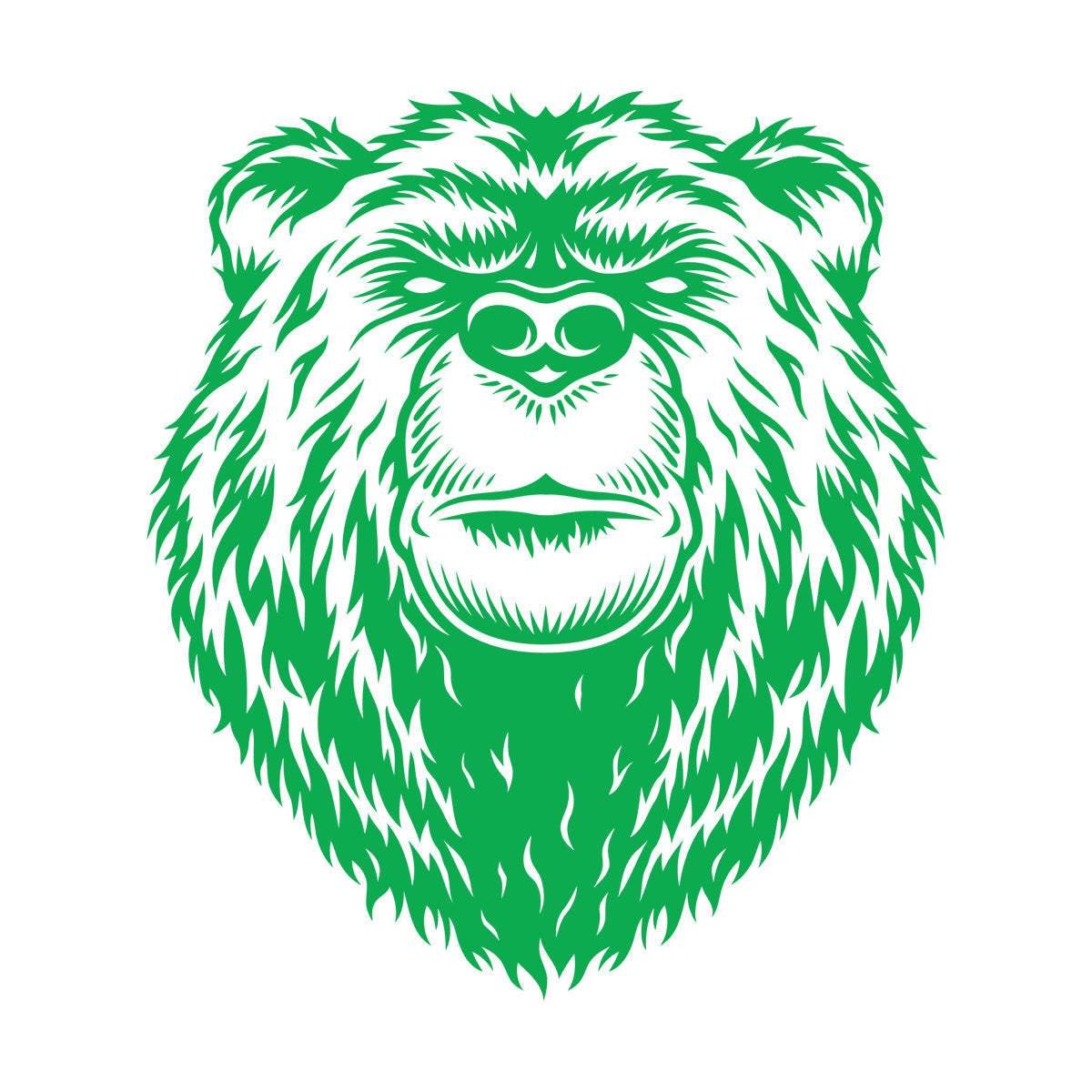 Engraving Stickers Bear Head Aggressive Wild Animal Predator Art Decoration