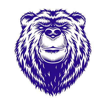 Engraving Stickers Bear Head Aggressive Wild Animal Predator Art Decoration