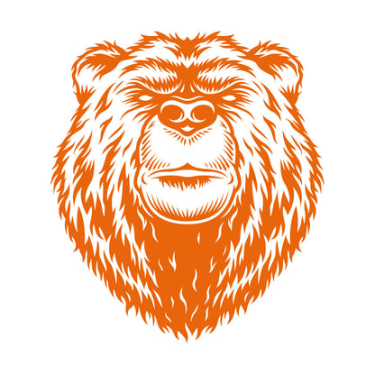 Engraving Stickers Bear Head Aggressive Wild Animal Predator Art Decoration