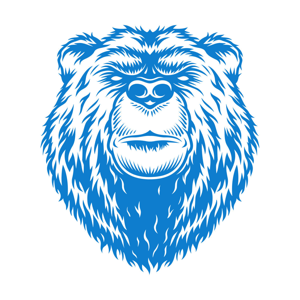 Engraving Stickers Bear Head Aggressive Wild Animal Predator Art Decoration