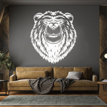 Engraving Stickers Bear Head Aggressive Wild Animal Predator Art Decoration