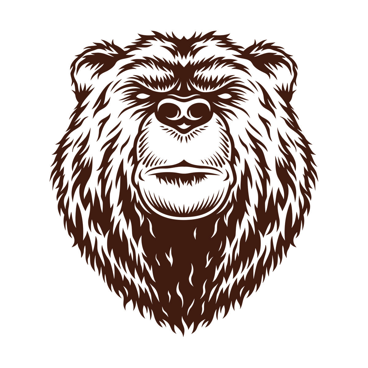 Engraving Stickers Bear Head Aggressive Wild Animal Predator Art Decoration