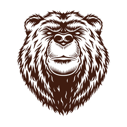 Engraving Stickers Bear Head Aggressive Wild Animal Predator Art Decoration