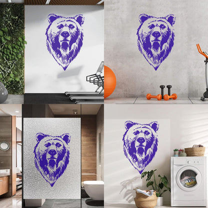 Lettering Decals Bear Head Grizzly Tribal Predator Animal Wall Beautification