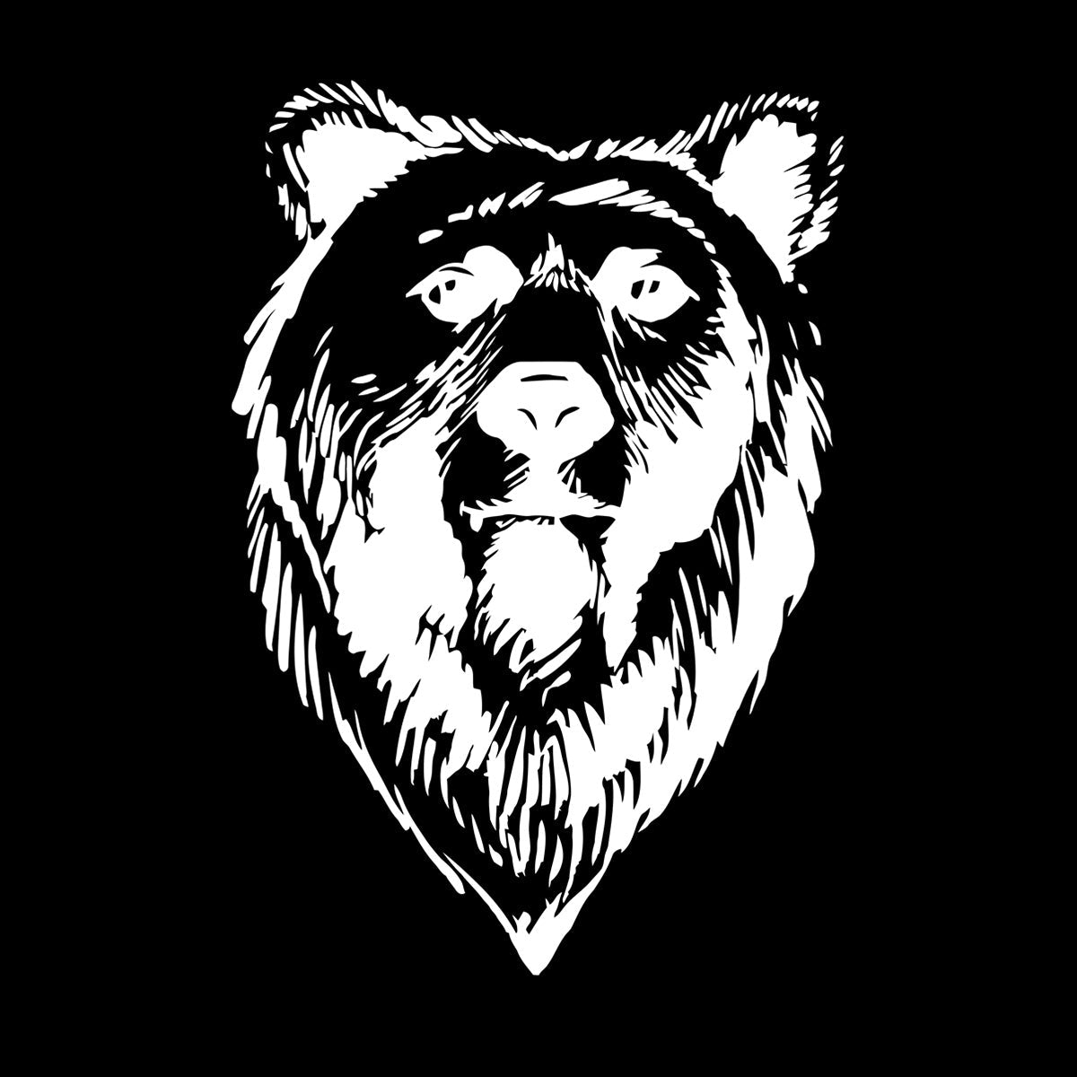 Lettering Decals Bear Head Grizzly Tribal Predator Animal Wall Beautification