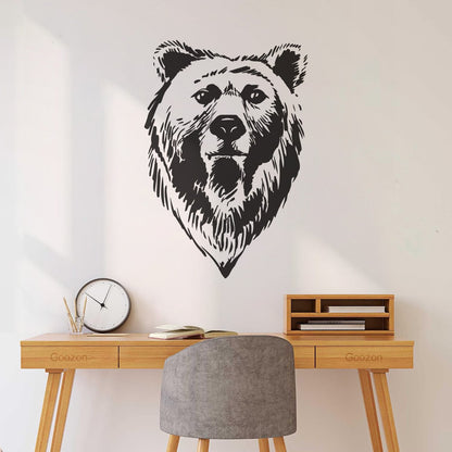 Lettering Decals Bear Head Grizzly Tribal Predator Animal Wall Beautification