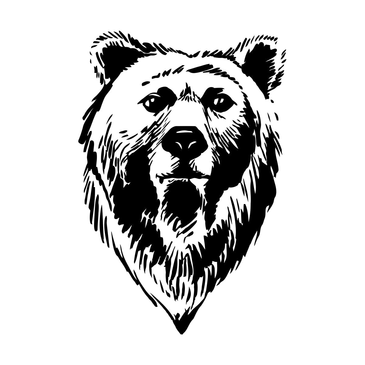 Lettering Decals Bear Head Grizzly Tribal Predator Animal Wall Beautification
