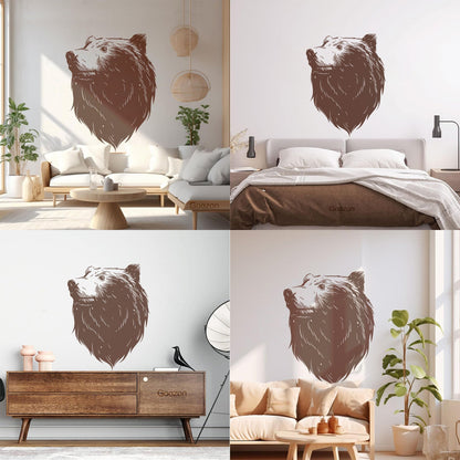 Wall Decals Pvc Bear Head Grizzly Wild Animal Urban Car Body Decoration